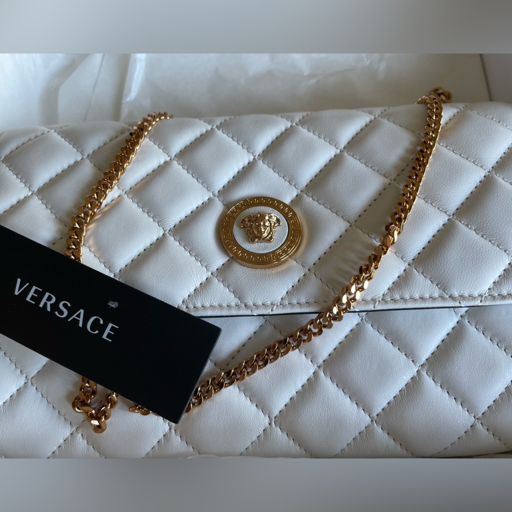 Versace quilted white bag NWT and dust bag